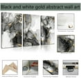 thumbnail image 5 of 3Pcs Abstract Marble Wall Art Black and Gold Bathroom Decor Nordic Watercolor Gray White Fluid Ink Lines Canvas Picture Contemporary Painting Artwork for Living Room Bedroom Office Home Decor, 5 of 6