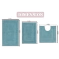 thumbnail image 6 of Home Weavers Classy Bathmat Collection Cotton Bathroom Rug Set Machine Washable Bathroom Rug-17"x24", Bath Rug- 21"x34", U Shaped Contour- 20"x20",3 Piece Bath Rug set, Aqua, 6 of 9