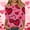 Hot Pink, variant on YTCAMLO Valentines Day Shirts for Women Casual Fashion Heart Graphic 3/4 Sleeve T Shirts Oversized Crew Neck Going out Tops Lightweight Fall Outfits