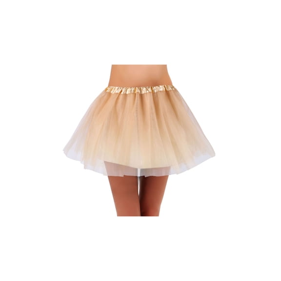 Gold Tutu Womens Classic 4 Layered Satin Lined Ballerina Tutu Skirt
