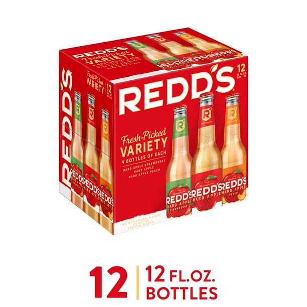 Redd's Hard Apple Variety Pack Ale Beer, 12 Pack, 12 fl. oz. Bottles, 5