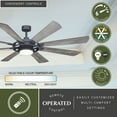 thumbnail image 3 of Vaxcel Burlington 68-in. Large Slate Gray Farmhouse Windmill Indoor Outdoor Ceiling Fan with DC Motor, Integrated LED Light Kit and Remote, 3 of 10