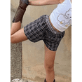thumbnail image 5 of Musuos Women's Casual Plaid Shorts Elastic Waist Contrast Color Summer Short Pants for Daily, 5 of 7