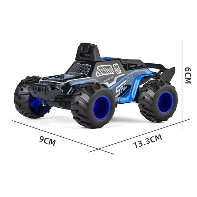 Auto RC 1:32 con Cámara FPV, Azul Metalizado, Alta Velocidad, Control 2.4G, Mini Deportivo Todo Terreno, Transmisión en Vivo, Regalo Tecnológico para Niños