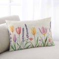 thumbnail image 2 of Summer Colorful Tulip Botanical Vintage Queen Size Pillow Cover, Pillowcase Protectors with Zipper, Breathable Decorative Throw Pillow Case Cover, Pillow Shams for Couch Sofa 20x30Inch, 2 of 7