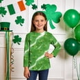 thumbnail image 2 of Tauxra Chandail de la Saint-Patrick pour Adultes, T-Shirt à Manches 3/4 Imprimé Col Rond, T-Shirt Graphique Trèfle Décontracté à Manches Longues pour Activités Festives, 2 of 6