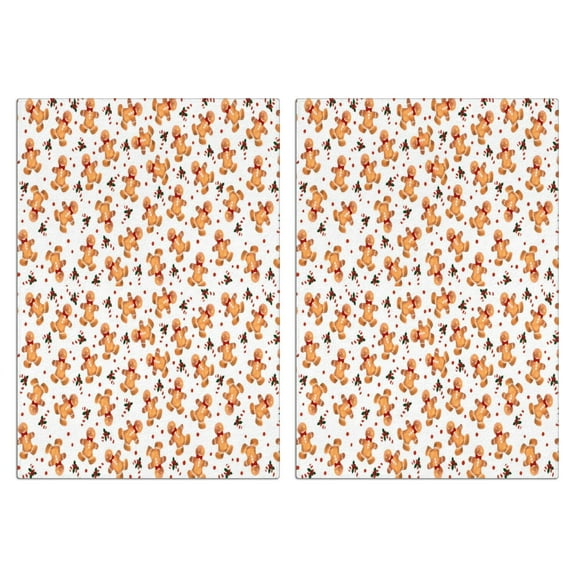 2 Pcs Funny Kitchen Towels,White Christmas Gingerbread Man Pattern Microfiber Dish Towels,Kitchen Tea Towels,Kitchen Towel Set (18" X 26")