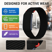 Nylon Arm Strap Compatible with Amazfit Helio Strap, Adjustable Hook-and-Loop Replacement Armband 280-420mm, Breathable Sports Band, Black