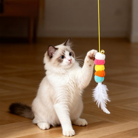 POLISE Spaces Automatic Door-Mounted Cat Toy with Intelligent Motor and Elastic Leash, Interactive Yo-Yo Toy with Irregular Motion for Indoor Play, 3.54x3.15x1.18 Inches
