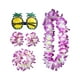thumbnail image 4 of Conjunto de disfraz de collar hawaiano tropical, diadema de playa, conjunto de gafas, accesorio para Violeta, 4 of 9
