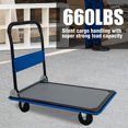 thumbnail image 5 of Foldable Dolly Cart 660lbs Hand Truck Swivel Wheels Push Platform Hand Cart for Loading and Storage, Warehouse, 5 of 6