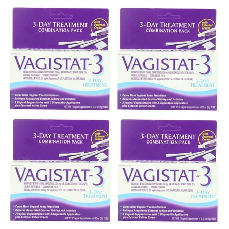 Vagistat 3 Day Treatment, Cures Most Yeast Infections, Relieves Itching and Irritation with External Vulvar Cream (Pack of 3) + Eyebrow