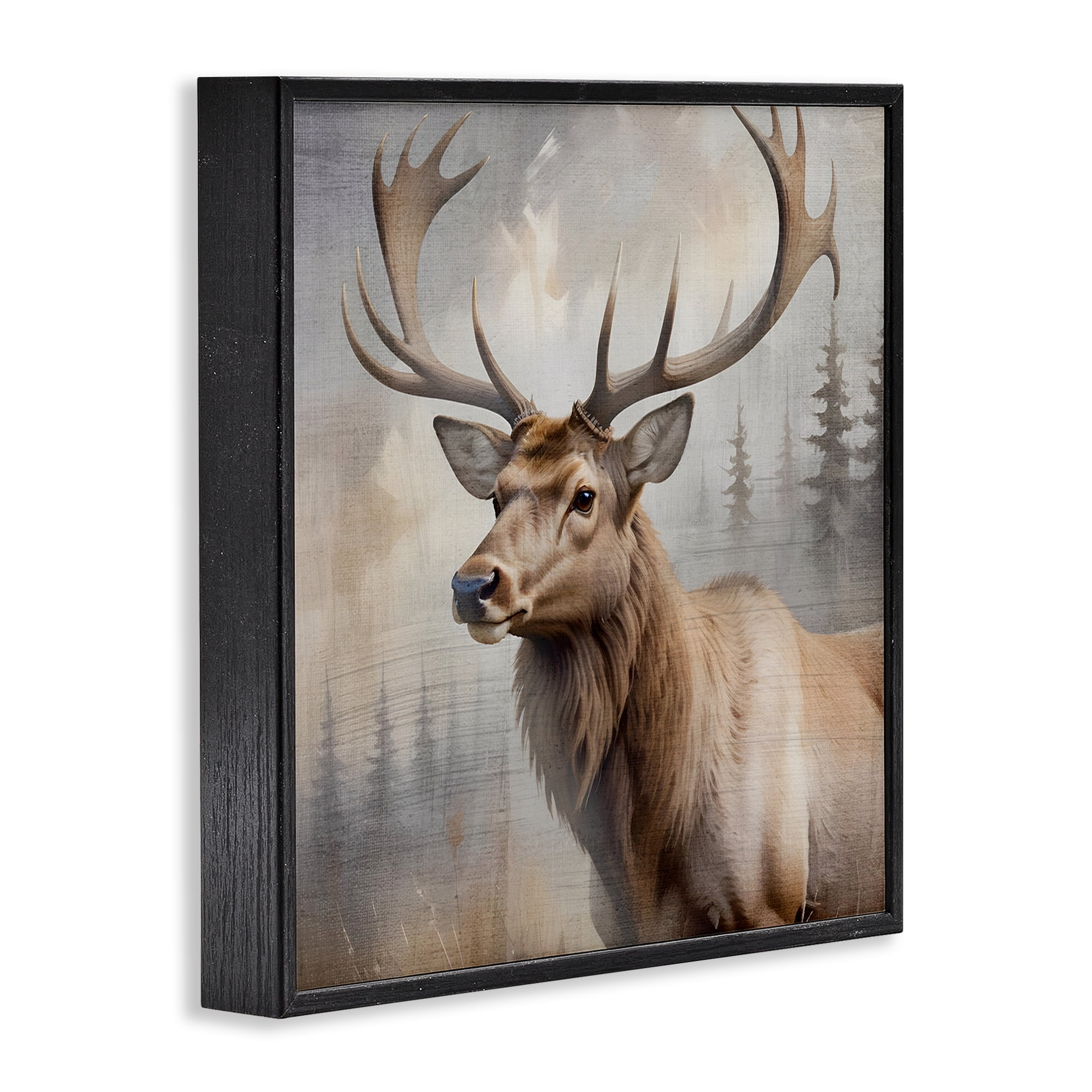 Stupell Industries Graceful Forest Stag Black Framed Giclee Art, design by Susan Arnot