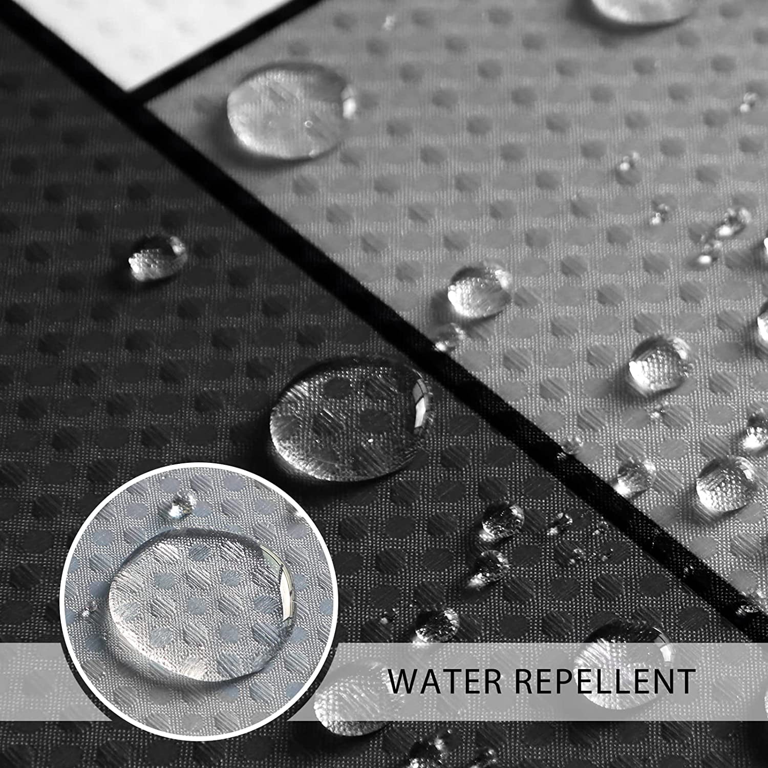 Black Shower Curtain Waffle Fabric Shower Curtain Set with Hooks Modern Black and White Grey Geometric Shower Curtains for Bathroom Water Repellent Bath Curtain for Men Bathroom Decor, 72×72 Inches