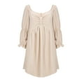 thumbnail image 4 of Gspmoly Robes d'Été pour Femmes 2025, Mode Femmes Décontractée Unie Manches 3/4 Épaules à Volants Robe Mini Robes de Cocktail pour Femmes Économies d'Été, 4 of 8