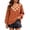 Brown, variant on Women's Fall Sweaters 3D Floral Diamond Cable Knit Casual Pullover Lantern Sleeve Soft V Neck Tops Sizes S-XL