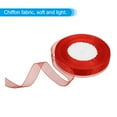 thumbnail image 3 of Unique Bargains 0.6 Inch x 50 Yard Organza Ribbon, Gift Wrapping Ribbon for Bouquet Cake Invitations Card Decoration, Red, 3 of 7