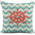thumbnail image 5 of Set of 4 Linen Throw Pillow Covers 18x18 Inch Green Teal Polka Dots Chevron Nautical Home Decor Pillowcase Square Cushion Cover for Sofa Bed Couch, 5 of 6