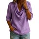 thumbnail image 2 of Neewe Women's 3/4 Sleeve Shirts Classic Solid Color Clow Neck Casual Work Tops Blouses Daily Outfits, 2 of 6