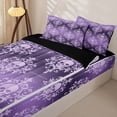 thumbnail image 3 of Homewish Boho Skull Damask Zipper Full Size Comforter Sets with Fitted Sheet and 2 Pillowcases,Gothic Halloween Zipper Bedding Set,Light Purple,Black Reversible,4pcs, 3 of 8