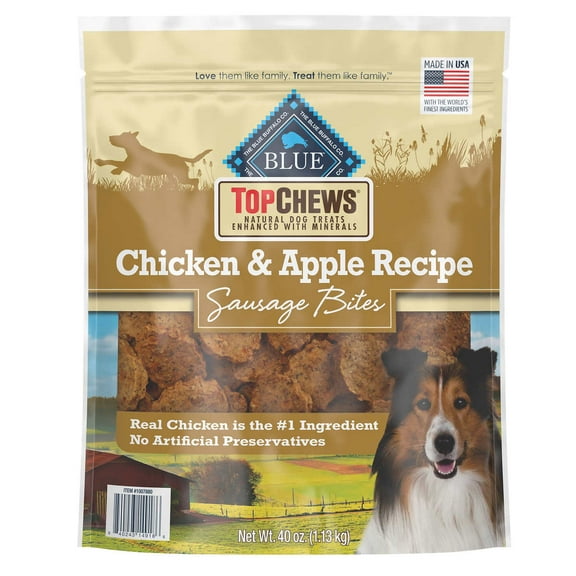 Top Chews Chicken & Apple Recipe 100% Natural Dog Treats, 40 Ounce