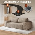 thumbnail image 3 of LUCKHAO 63" Corduroy Loveseat Sofa, 2-Seater Cloud Couch, Boneless Couch in a Box, Deep Seat Sofa with Memory Foam, No Assembly Required(Camel), 3 of 7