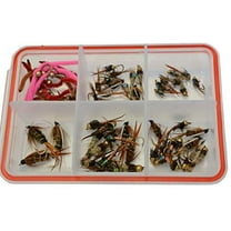 Essential Nymph Fly Assortment - 57 Fishing Flies on Mustad Signature Fly Hooks in Various Sizes