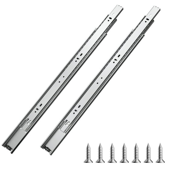 VEVOR Drawer Slides, 18 inch, 10 Pairs Full Extension Ball Bearing Cabinet Rails, 100 LB Load Capacity Heavy Duty Side Mount Dresser Drawer Slides, Drawer Track Runners for Kitchen DIY Replacement