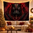 thumbnail image 3 of Black Panther with Glowing Red Runes in Smoky Crimson Embers, Dramatic Gothic for Dark Art Lovers, Mystical Wall Art Decor Halloween Gift Tapestry Wall Hanging for Bedroom and Living Room, 3 of 7