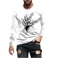 thumbnail image 2 of Handshe Men Fashion Casual Print Sports Long Sleeves Round-Neck Blouses Shirts - Man Dress Shirt for Formal Occasions,Man Halloween Costumes Adult,Pluse Size, 2 of 5