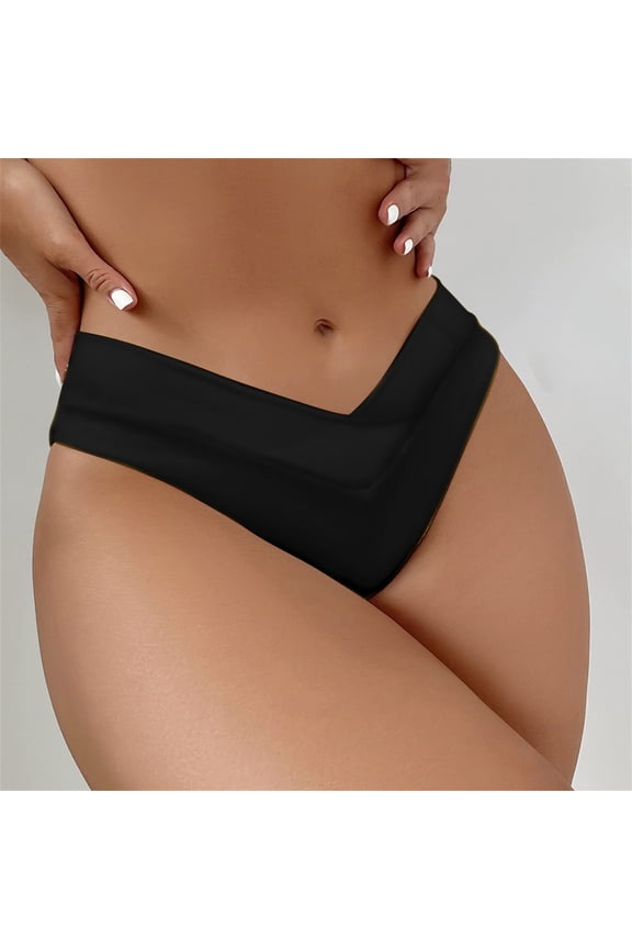 Women Swim Bottoms High Waist Triangle Briefs Candy Color Solid Color Cheeky Stylish Beach Swimwear Bottoms Separates,Black,L