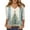 Blue, variant on Women's Casual V-Neck 3/4 Sleeve Loose Fit Printed T-Shirt with Christmas Elements, Holiday Seasonal Top for Ladies Everyday Wear,Multicolor M