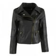 thumbnail image 2 of Women's PU Leather Jackets, Faux Motorcycle Plus Size Coat Short Lightweight Vegan Pleather Fashion, 2 of 7