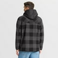 thumbnail image 2 of Men's Fanatics Black Philadelphia Eagles Elements Plaid Polar Fleece Quarter-Zip Hoodie, 2 of 7