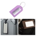 thumbnail image 5 of Unique Bargains 1 Pc Semicircle Horizontal Style Luggage Tag for Office Taro Purple PU, 5 of 5