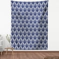 thumbnail image 4 of Ambesonne Geometric Fabric by the Yard Upholstery, Abstract Leaves Pattern, 1 Yard, Indigo and White, 4 of 5