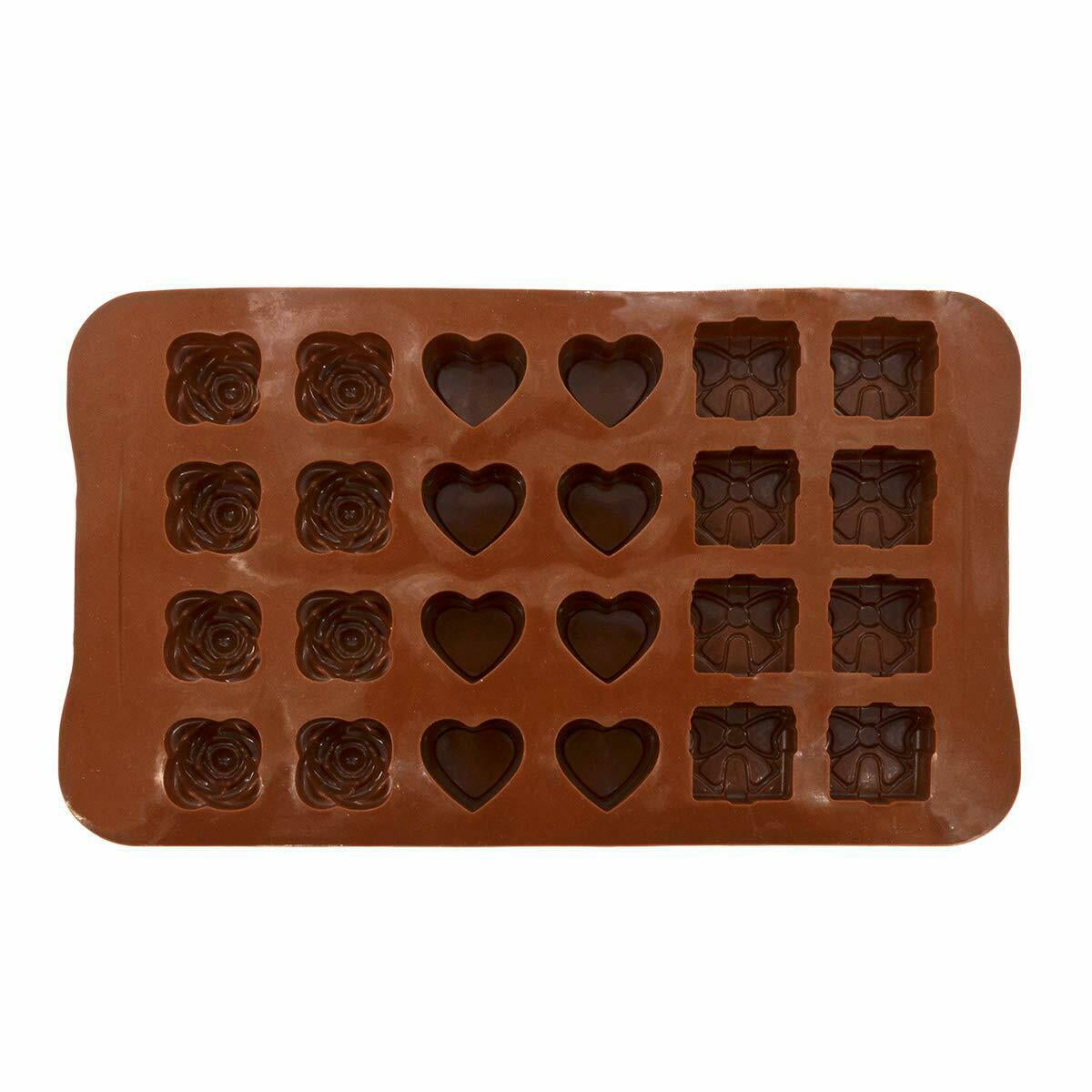 Silicone Mould Cake Decorating Chocolate Baking Mold Wax Melts Ice Rose Hearts 