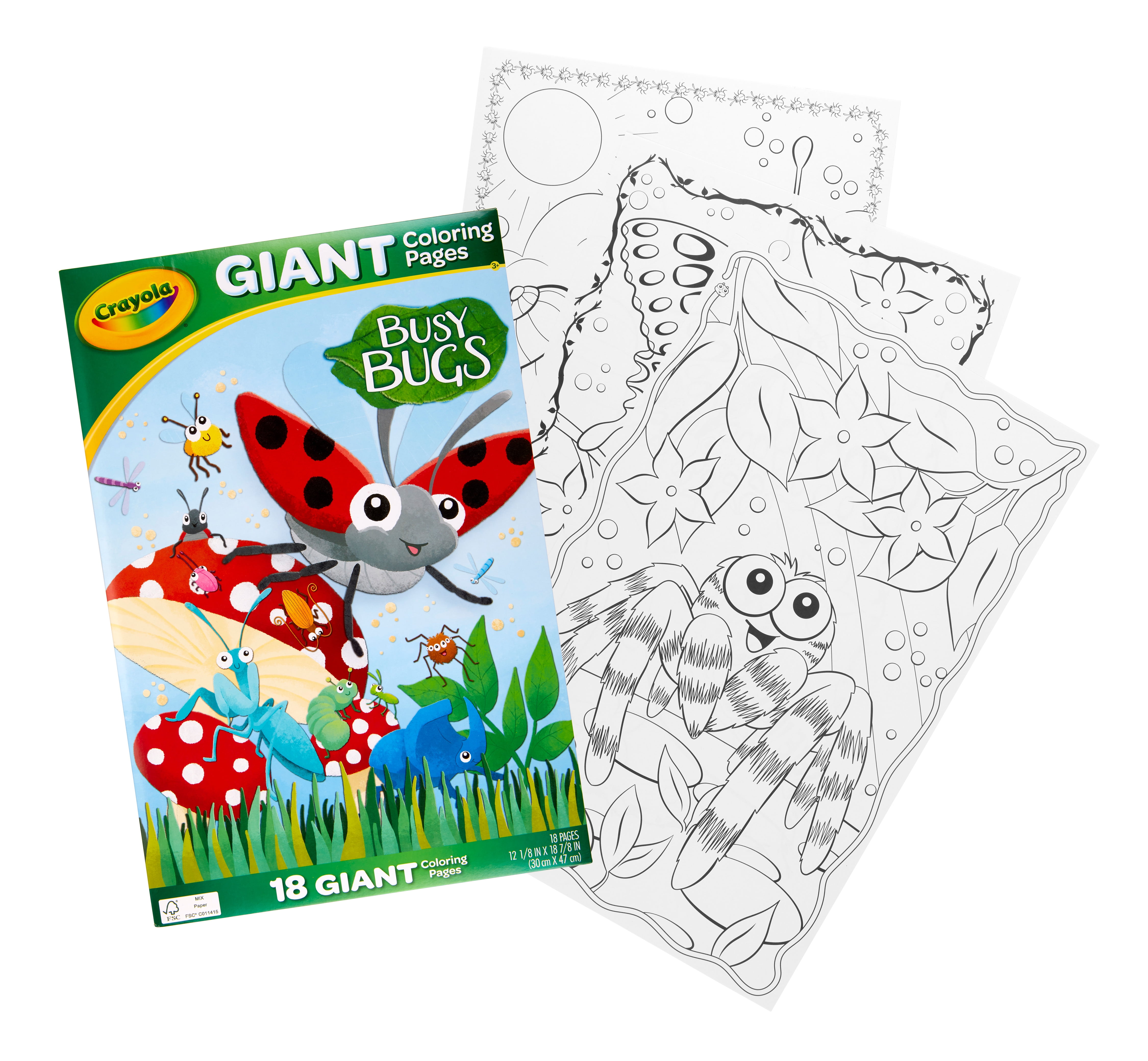 Crayola Giant Coloring Books Featuring Busy Bugs 18 Pages Child Walmart Com Walmart Com