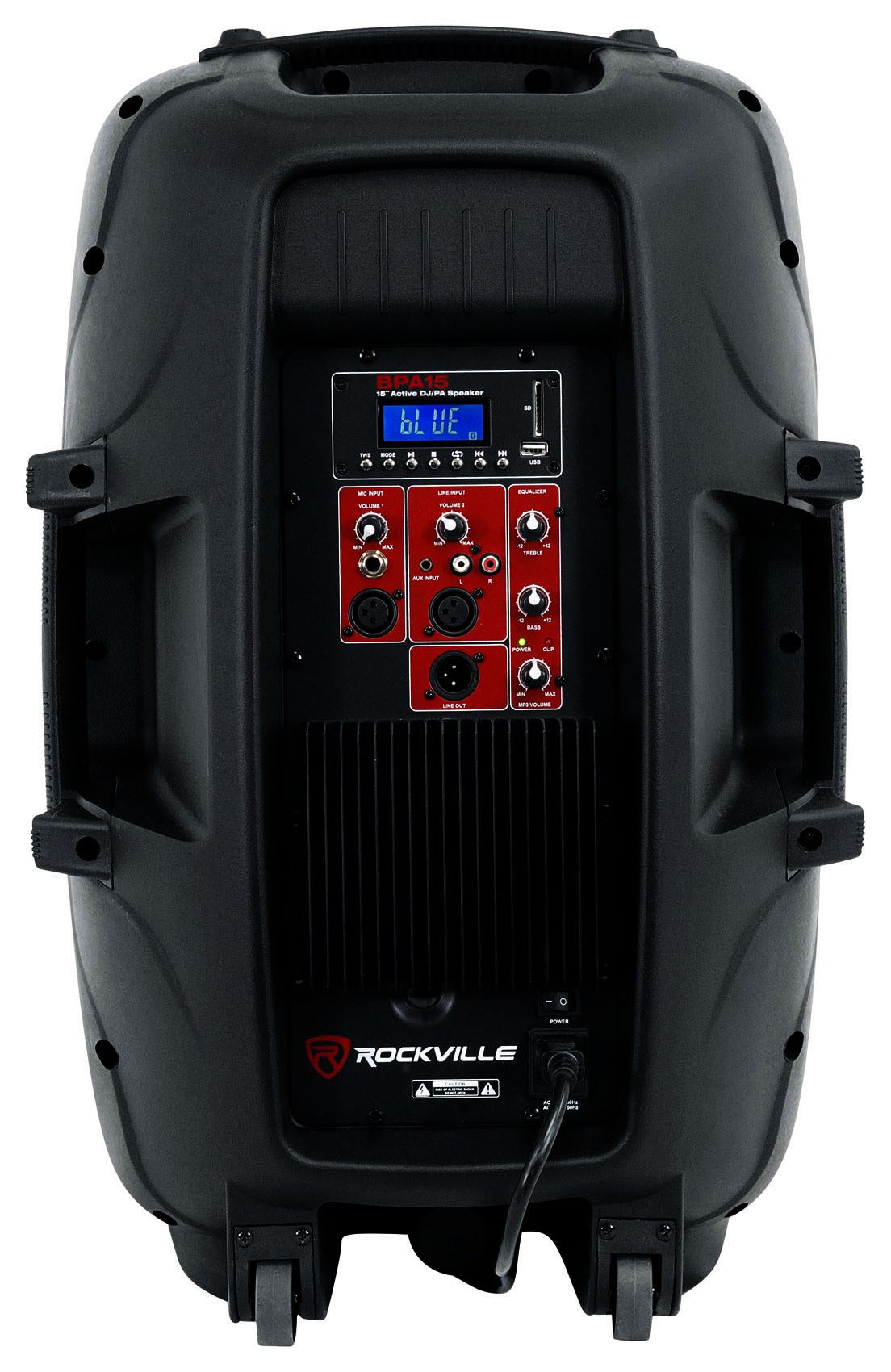 (2) Rockville BPA15 15" Powered Active 800w DJ Speakers w Bluetooth+Totem Stands - image 3 of 11