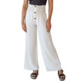 thumbnail image 1 of Pantalones de lino y algodón para mujer, pantalón largo de cintura alta, holgado, informal, de pierna ancha, novedad de verano, 2023, 1 of 4