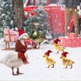 thumbnail image 2 of Qocolhg 5 Pieces Christmas Duck Decoration Garden Stakes Yard Art Decor Duck with Santa Hat Realistic Lifelike Animal Stakes for Lawn Landscape Pathway Farm, 2 of 7
