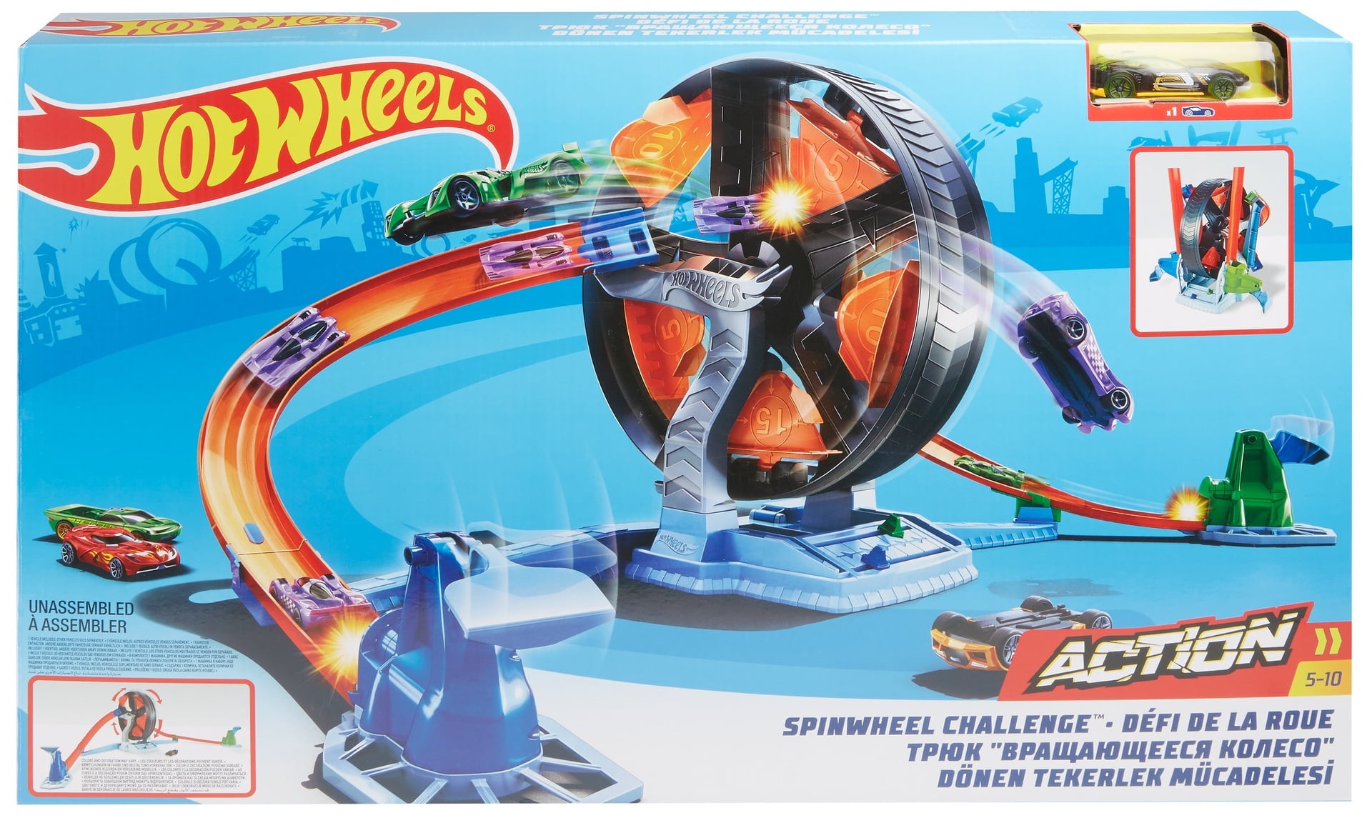 Hot Wheels Spinwheel Challenge Play Set for 5 Year Olds And Up