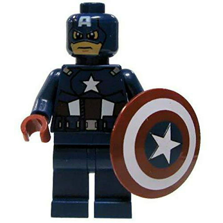 LEGO Marvel Heroes Minifigure - Captain America Dark Blue with Shield (6865) Walmart.com