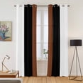 thumbnail image 2 of Brown Black White Kitchen Curtains 84 Inch Length, Contemporary Boho Modern Art Grommet Top Bedroom Living Room Curtains, Light Filtering Cafe Curtain Drapes 2 Panels Set 84''x84'', 2 of 9