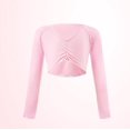 thumbnail image 2 of XXWXYD Girls Ballet Dance Top Cotton V Neck Vest Long Sleeve Classical Practice Shirt Cute Ballerina Wear, 2 of 9