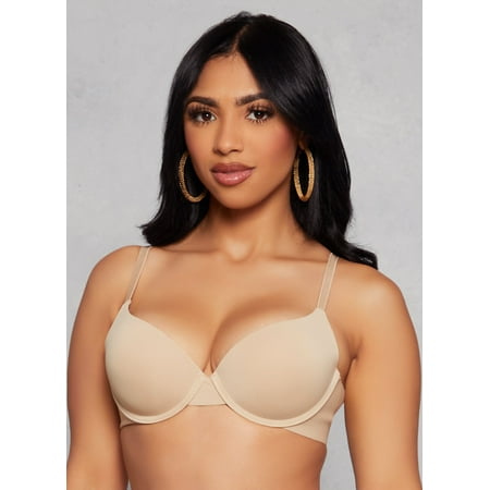 Womens Solid Basic Plunge Bra