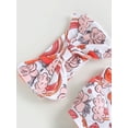 thumbnail image 5 of Coduop Newborn Baby Girls Bodysuit Set Floral Short Sleeve Playsuit Romper,with Headband, 5 of 8