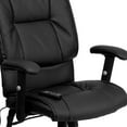 thumbnail image 3 of Mid-Back Ergonomic Massaging Black Leather Executive Swivel Office Chair with Adjustable Arms, 3 of 9