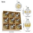 thumbnail image 3 of Christmas Balls, 9PCS 3.15inch Shatterproof Plastic Vintage Rustic Christmas Ball Ornaments Antique Traditional Style Xmas Tree Wedding Party Decor,Gold, 3 of 6