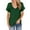 Dark Green, variant on Womens Summer V Neck T Shirts Short Sleeve Loose Fit Basic Tunic Tops Blouse